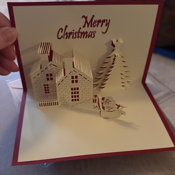 Sealed Merry Christmas Holiday Black Small 3D Card NEW - Picture 3 of 4